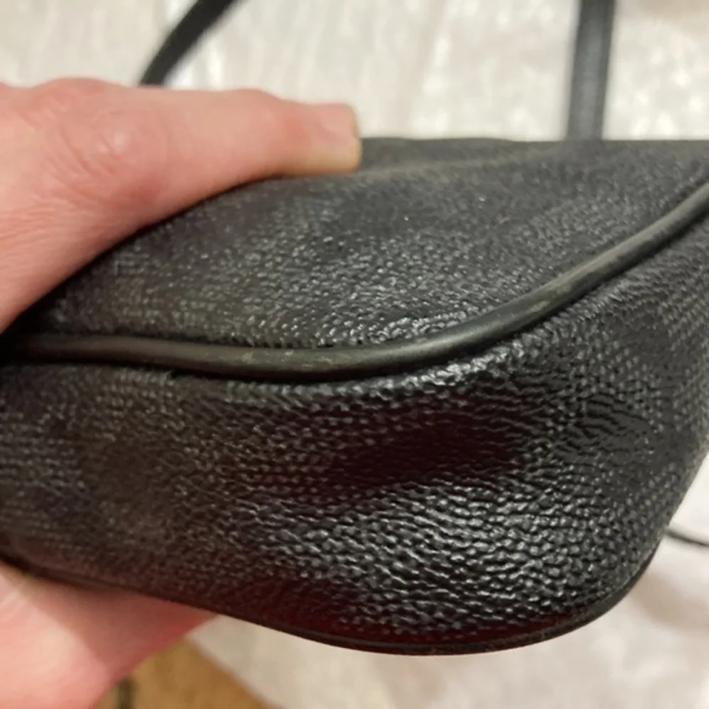 Michael kors gray black signature MK mini crossbody bag
